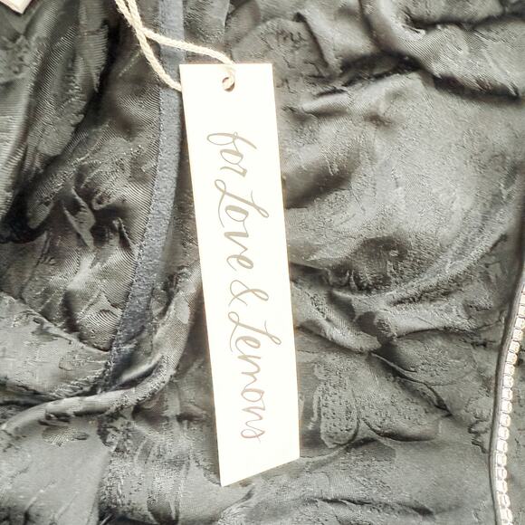 For Love & Lemons Dress Womens Medium Black Gabrielle Mini Slip Whimsygoth Y2K - Picture 6 of 14